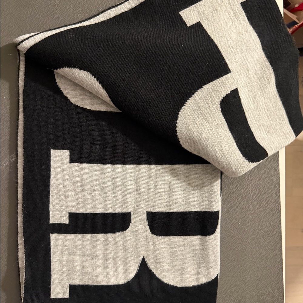 Men's Black and Gray Graphic Scarf - Purple Brand - Picture 4 of 5